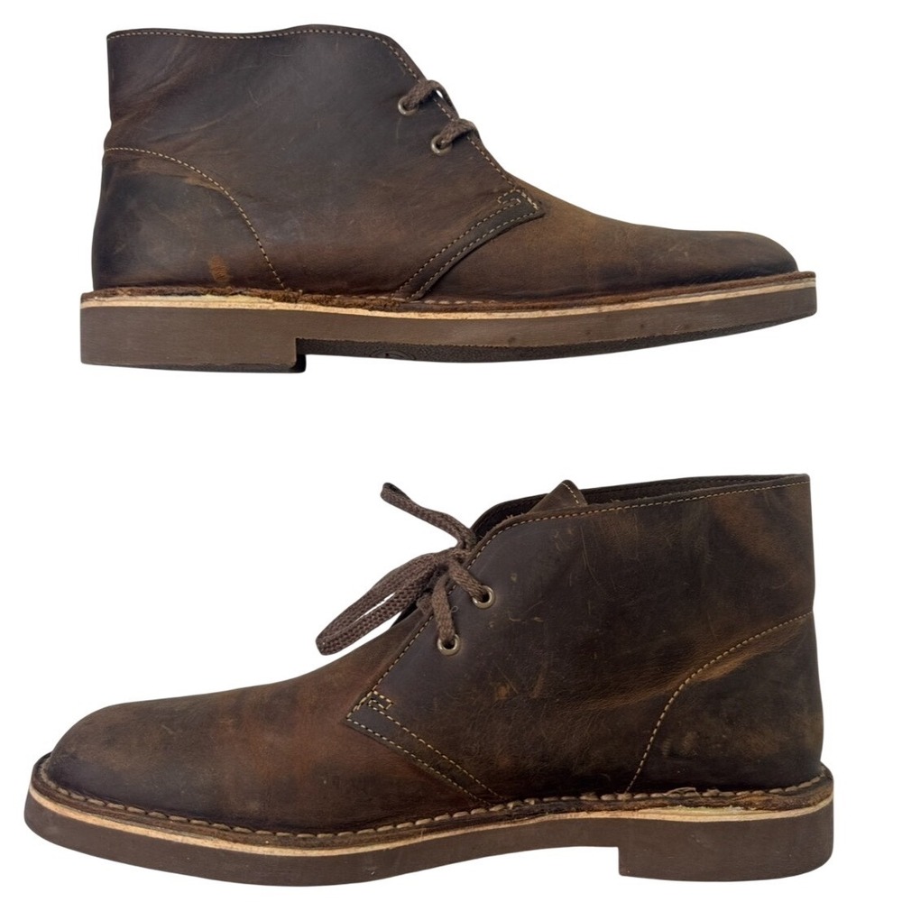 Clarks Bushacre 2 Mens Beeswax Brown Leather Chukka Desert Boots Size 9 26082286